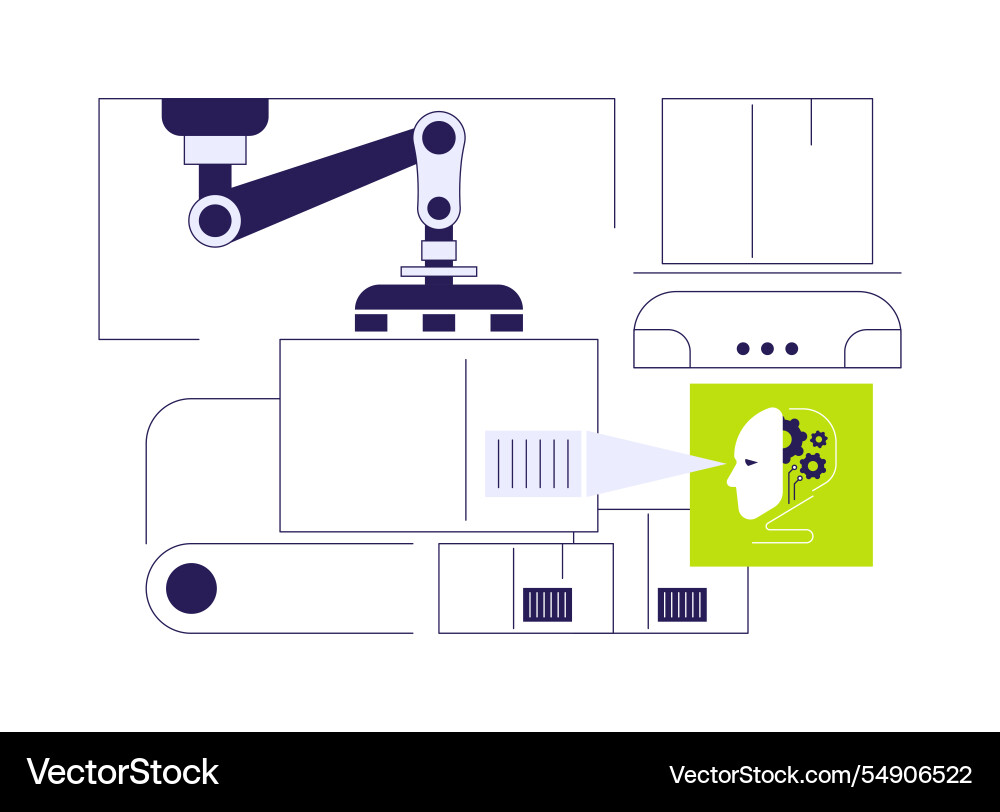 Ai-managed robotics in supply chain abstract Vector Image