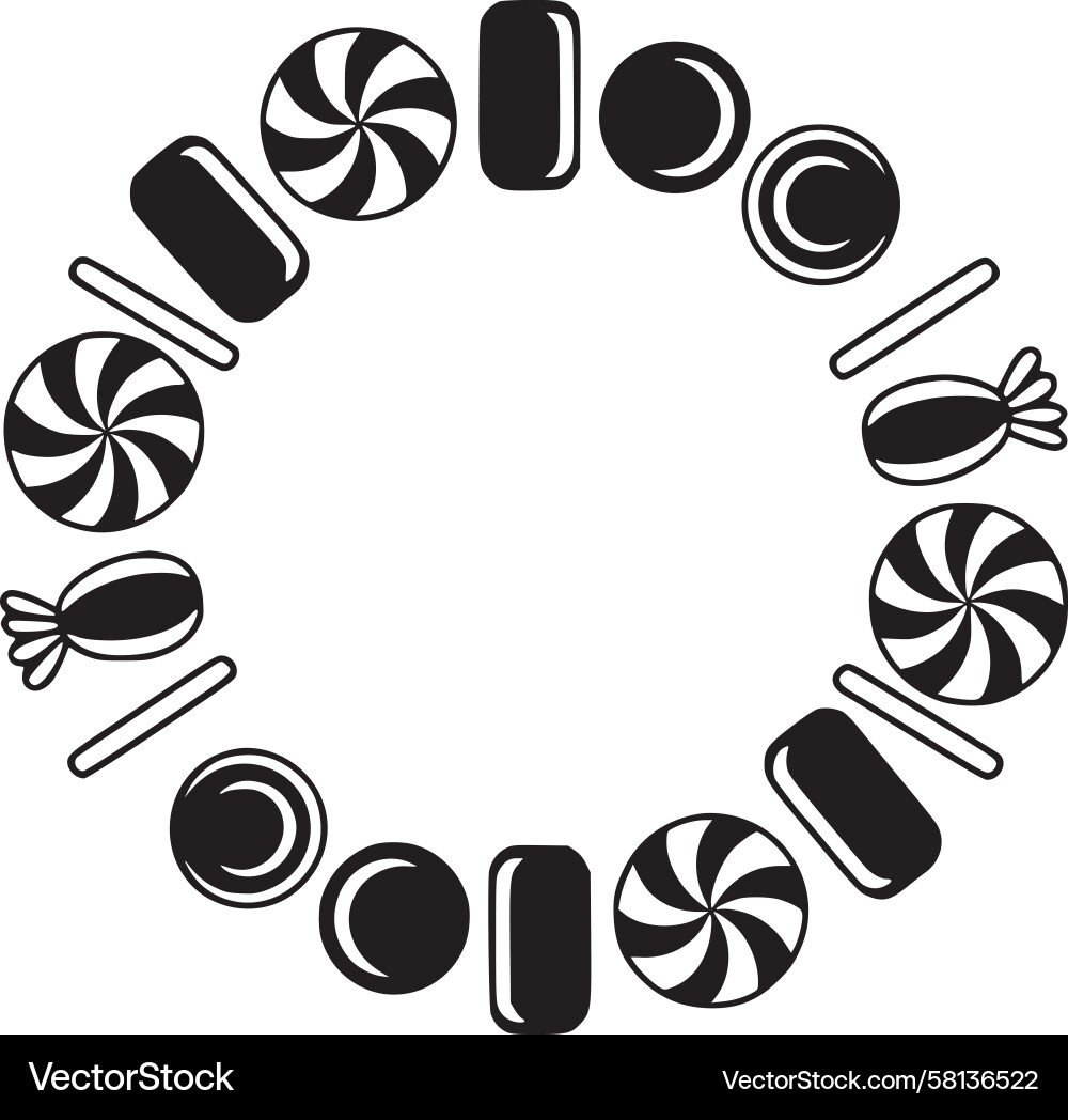 Candy Number Circle Pattern Vector Image