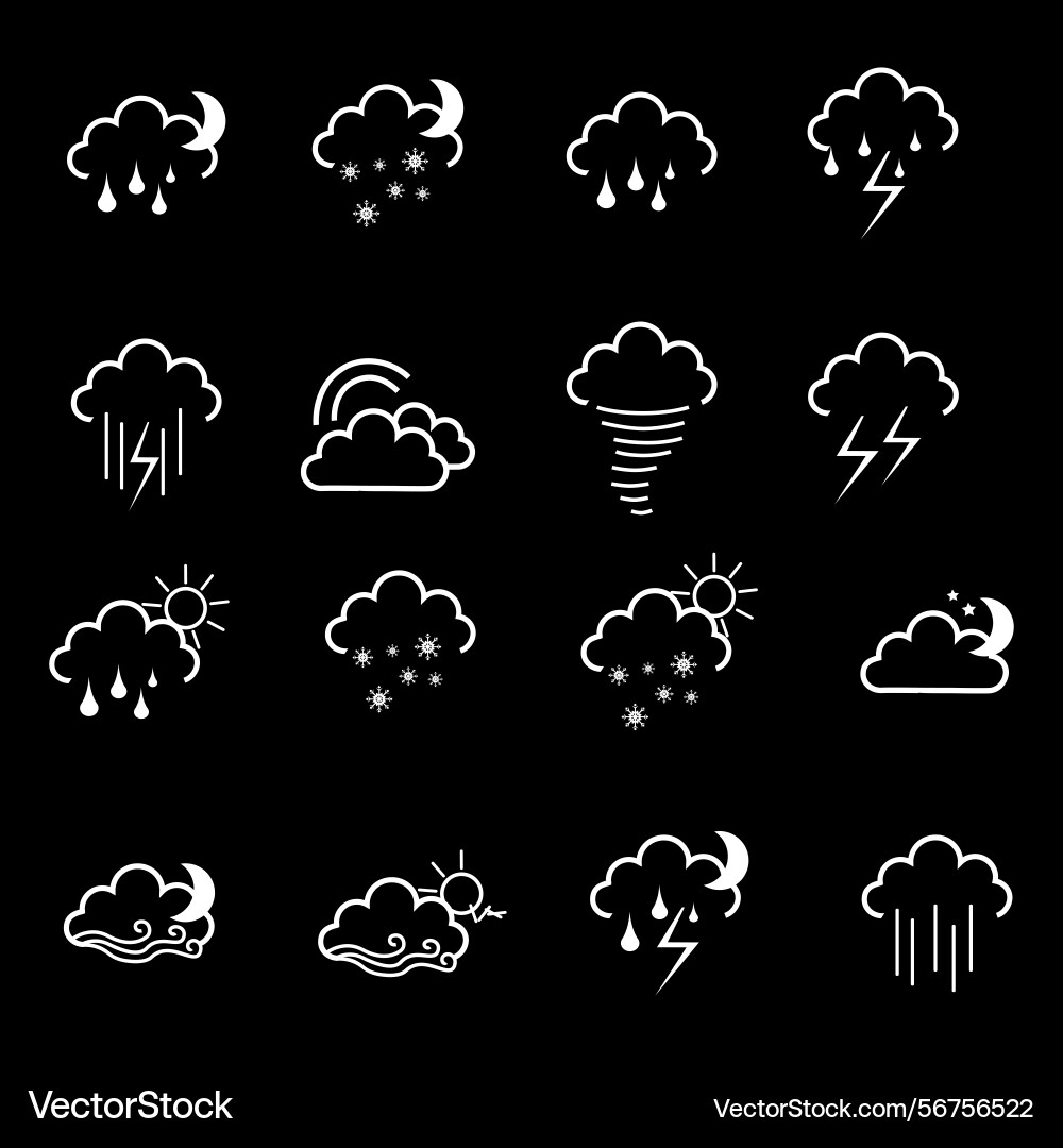 Clouds icons set of in different form Clouds icons set of in different form Vector Image