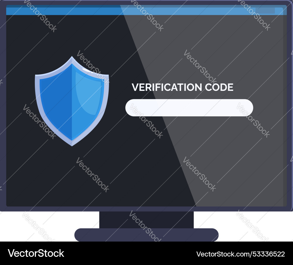Computer-Bildschirm Anzeige Verifikationscode Eingabe Computer-Bildschirm Anzeige Verifikationscode Eingabe vektorbild