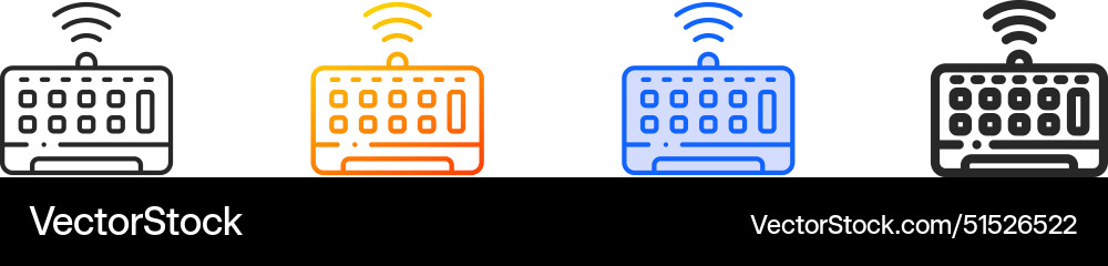 Computer iconthin linear gradient blue stroke Computer iconthin linear gradient blue stroke vector image