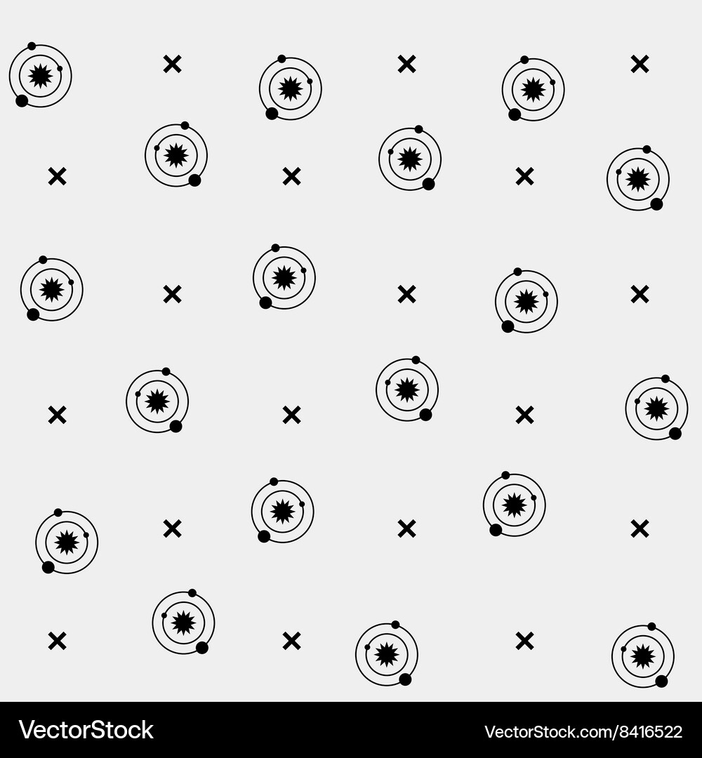 Geometric simple minimal pattern solar system Vector Image