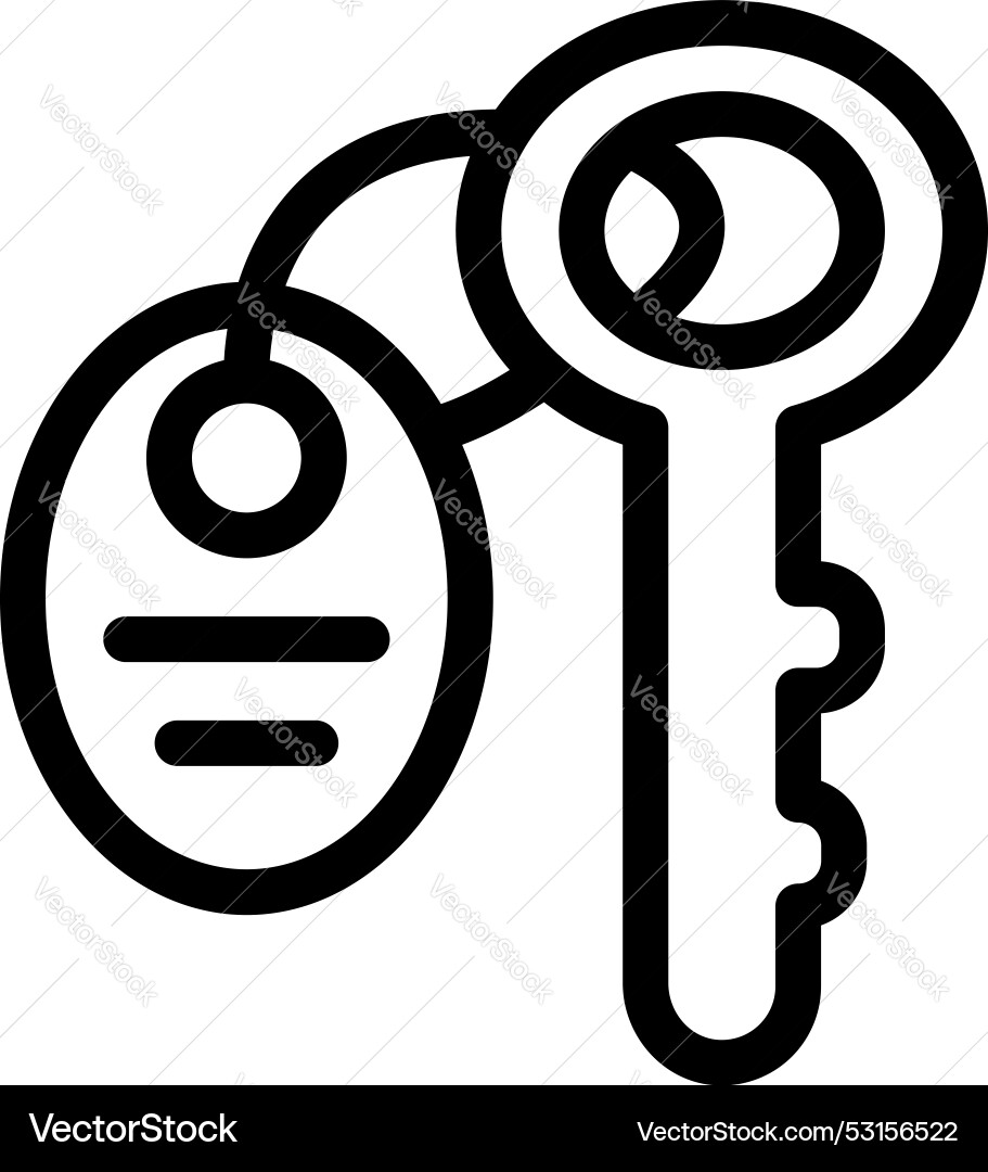 Key with tag icon showing access and security Key with tag icon showing access and security vector image