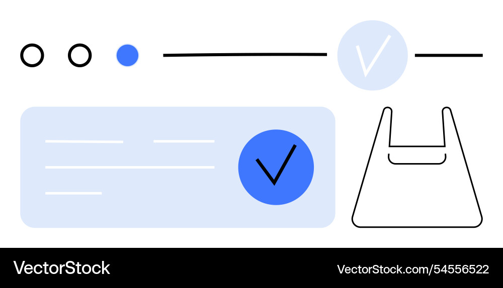 Modern ui elements with check marks and shopping Modern ui elements with check marks and shopping vector image