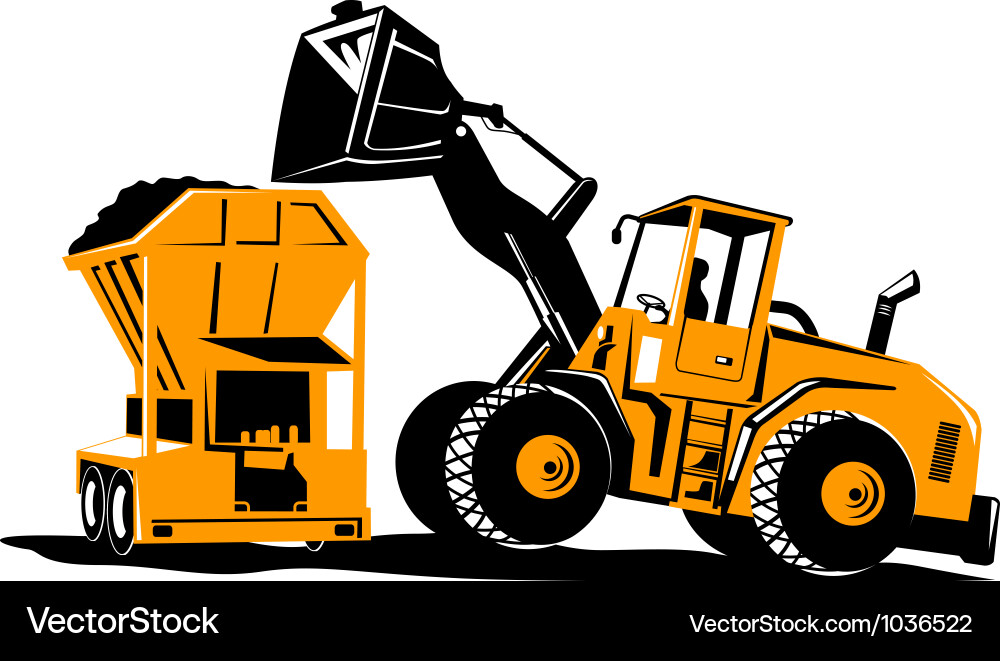 Retro Front End Loader vector image