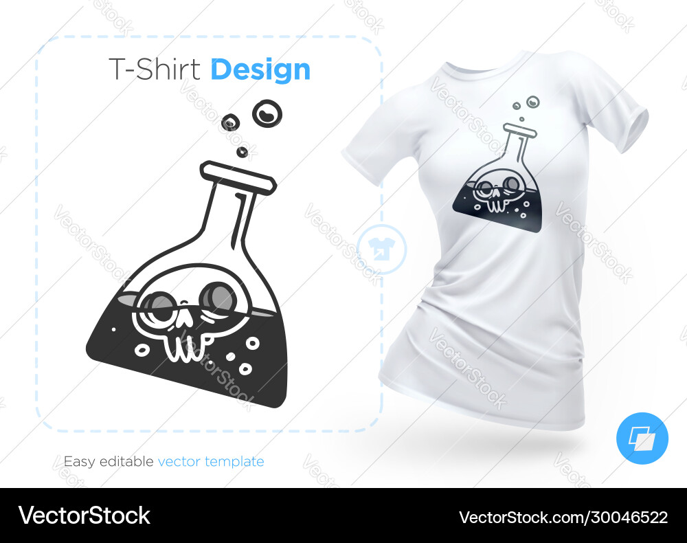 Skull in vitro t-shirt design print for clothes Skull in vitro t-shirt design print for clothes vector image