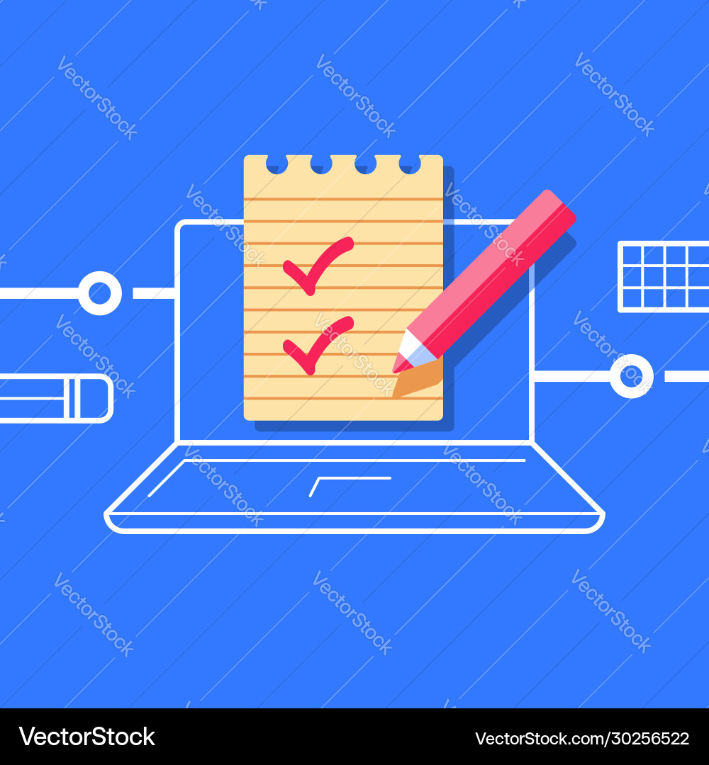 Take a test check knowledge online class Vector Image
