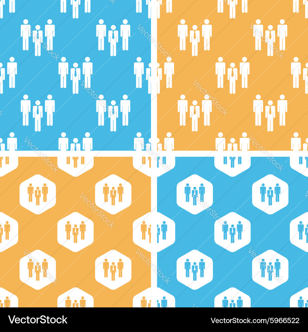 Work group pattern set colored Vector Image