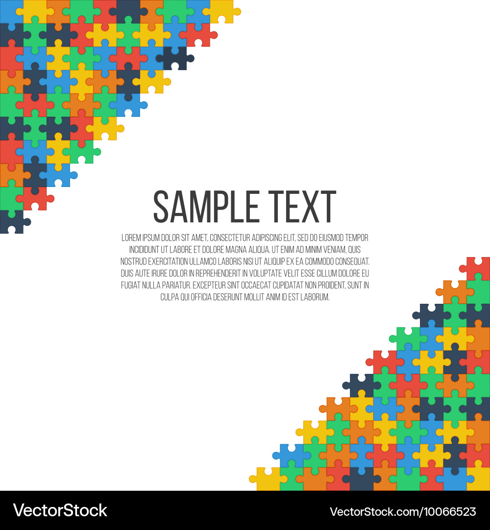 Abstract Puzzle Frame - Colorful Background vector image