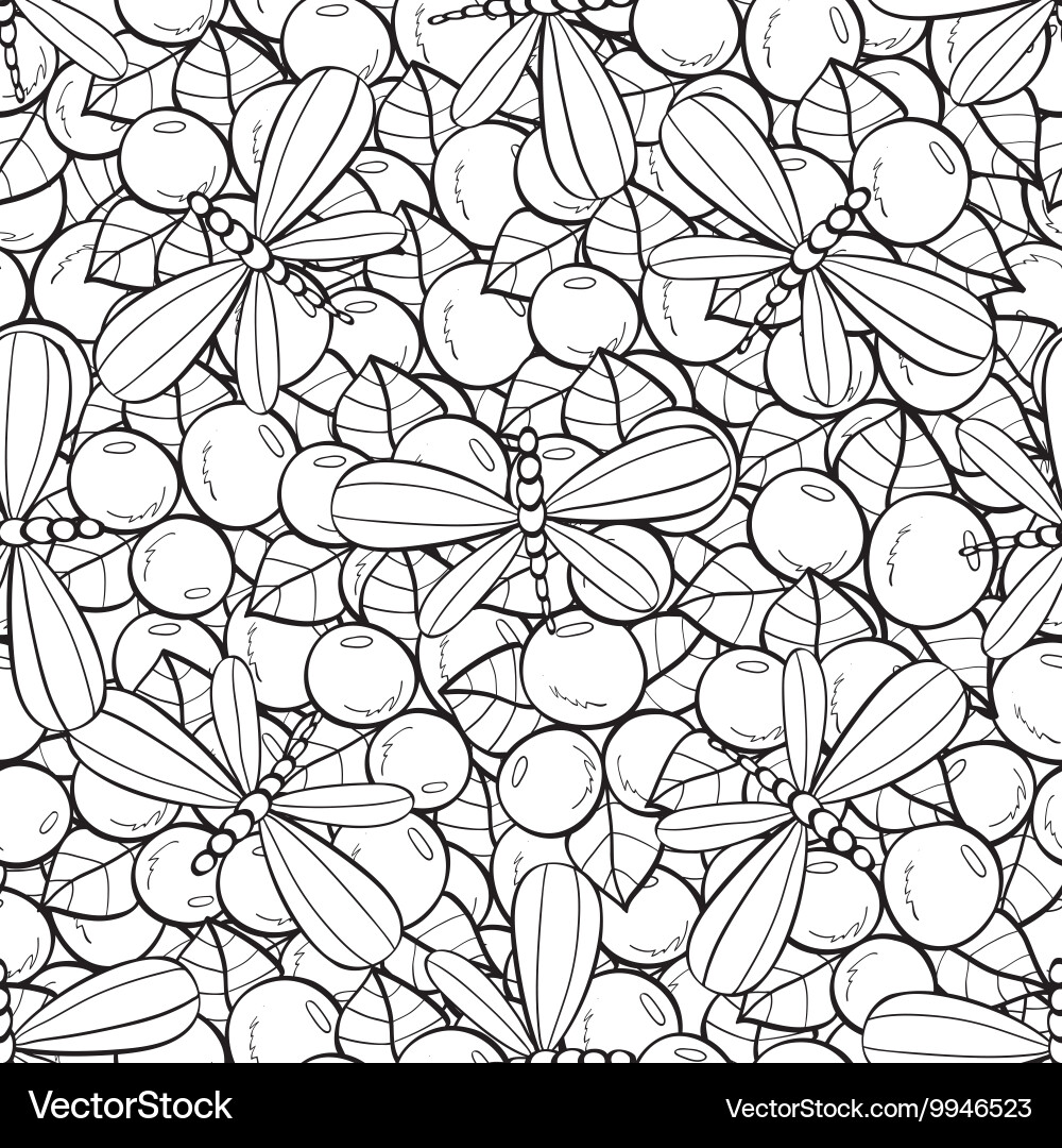Berry Dragonfly Pattern Vector Image