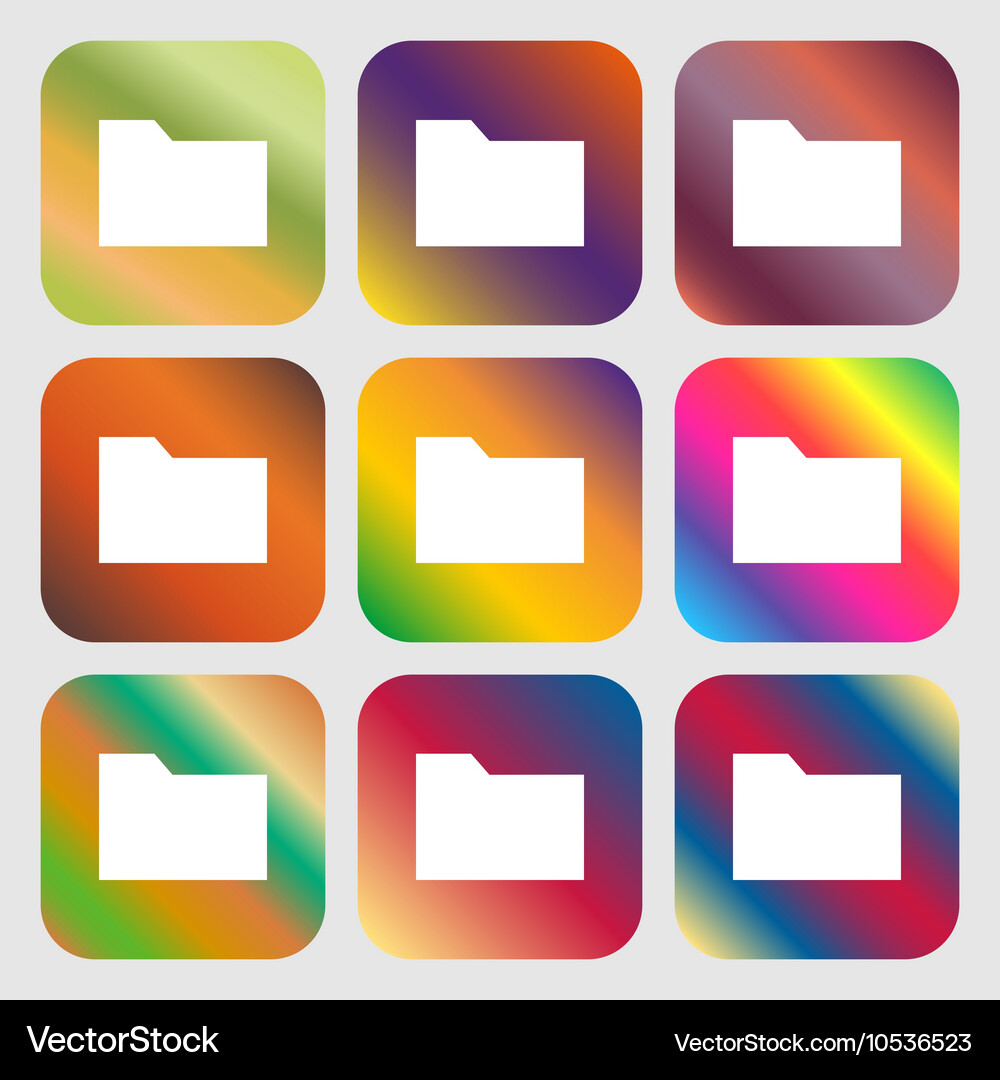 Document folder icon nine buttons with bright Vector Image