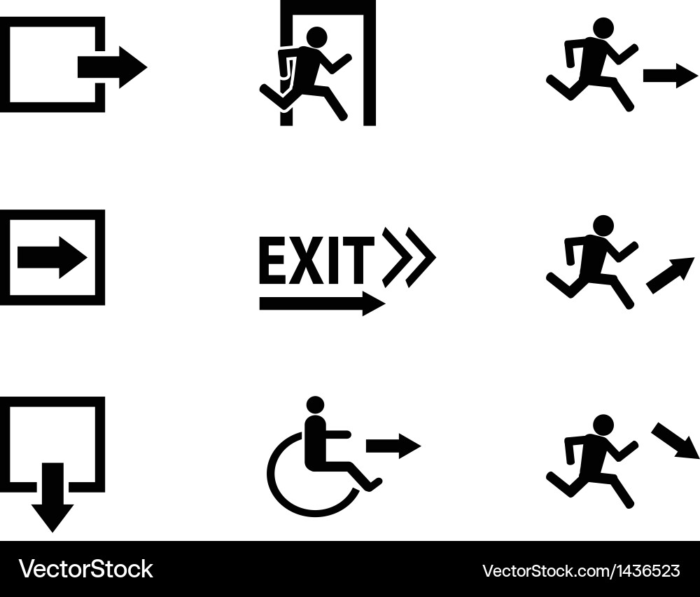 Exit Icons Collection vector image