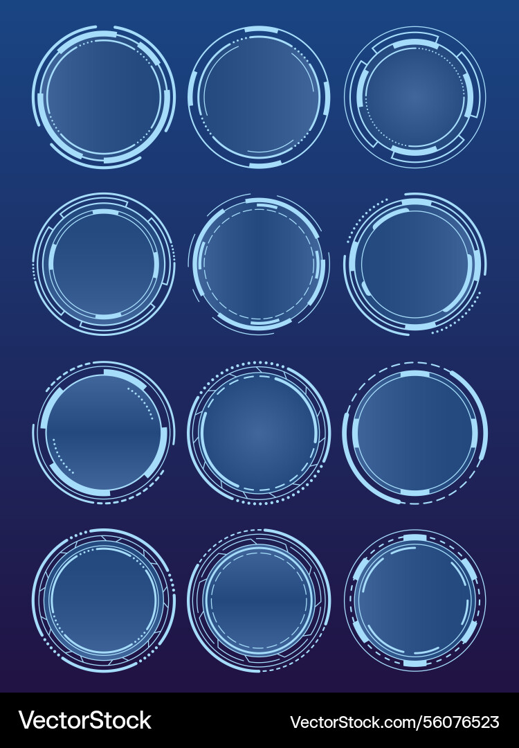Futuristic round frames for interface Futuristic round frames for interface vector image