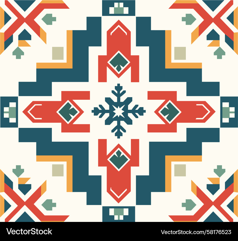 Geometric Textile Pattern Vector Image