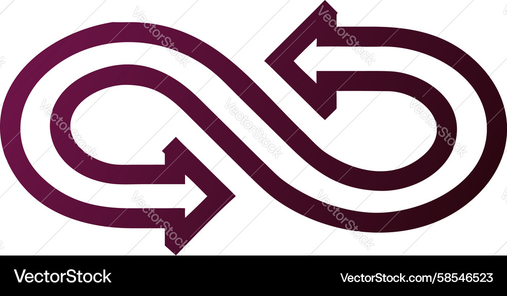 Infinity Loop with Arrows Vector Image