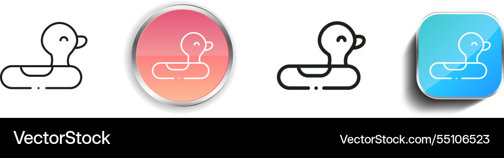 Inflatable duck icon thin linear regular vector image
