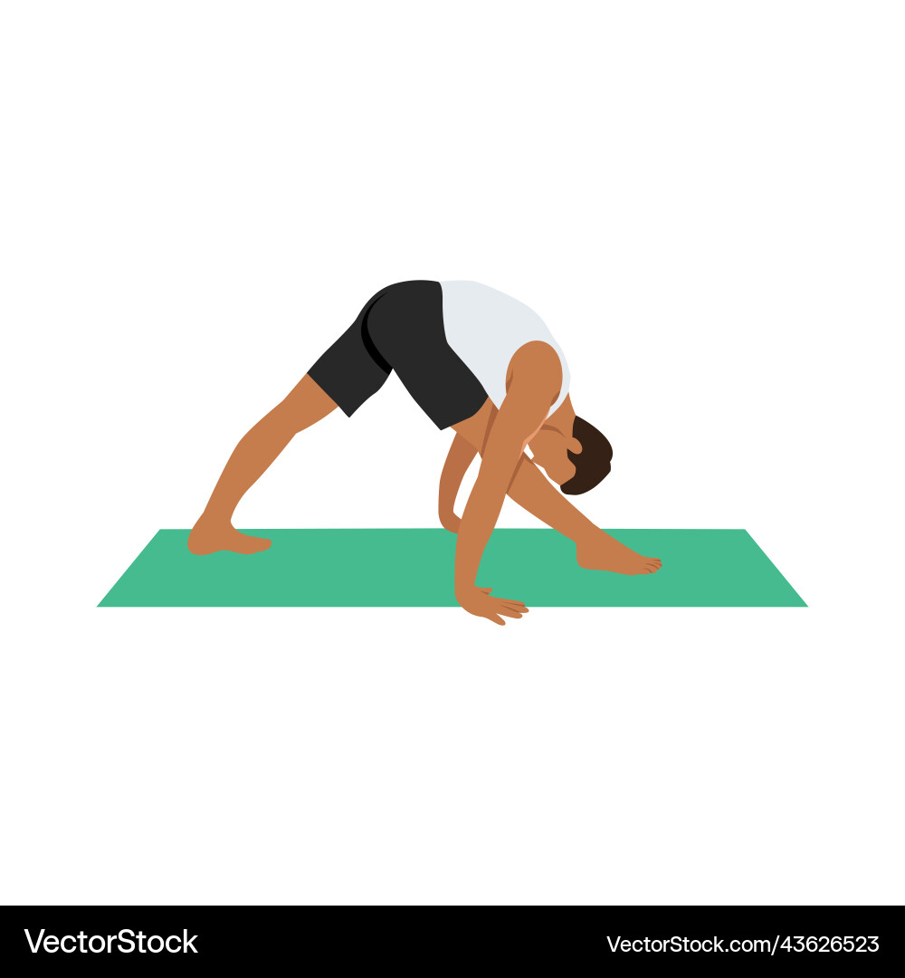 Man doing intense side stretch pose Vector Image