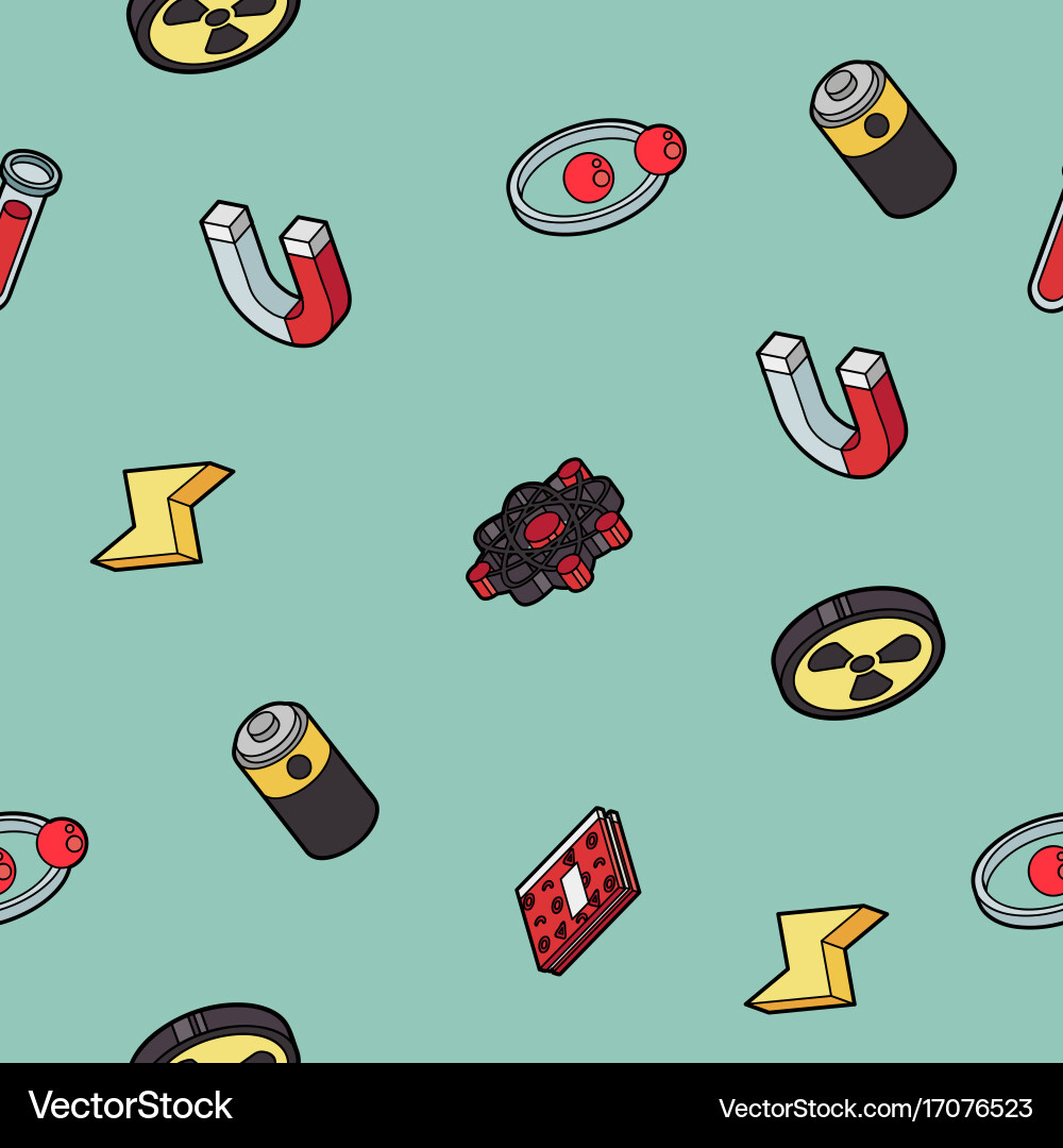 Physics color outline isomeric pattern vector image
