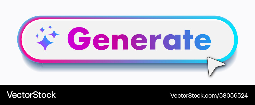 AI Generate Button - Neomorphic Style Vector Image