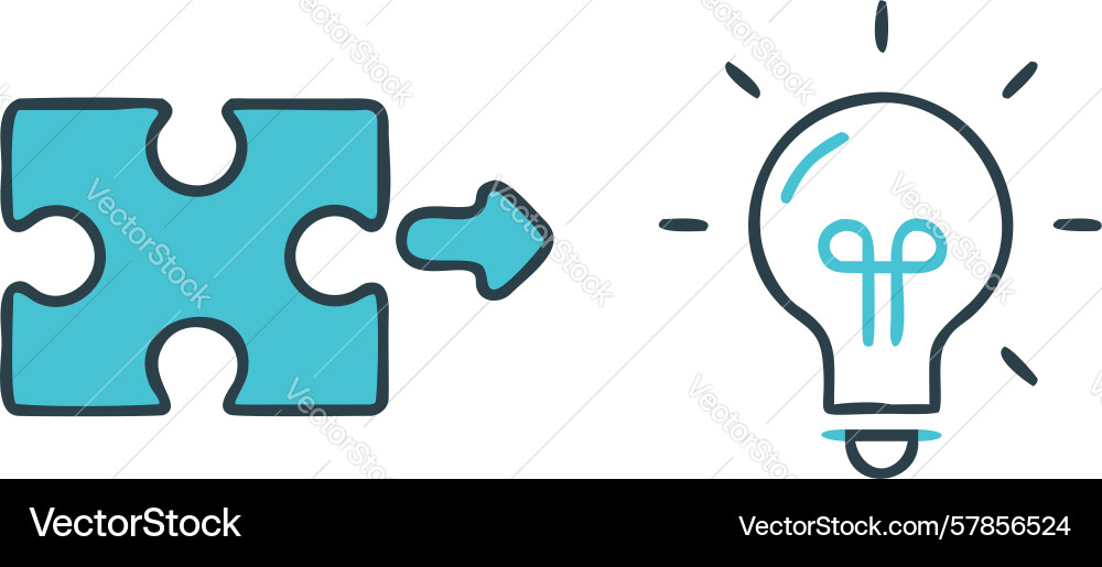 Clever Problem Lösung Idee Puzzle Verbindung Vektorbild