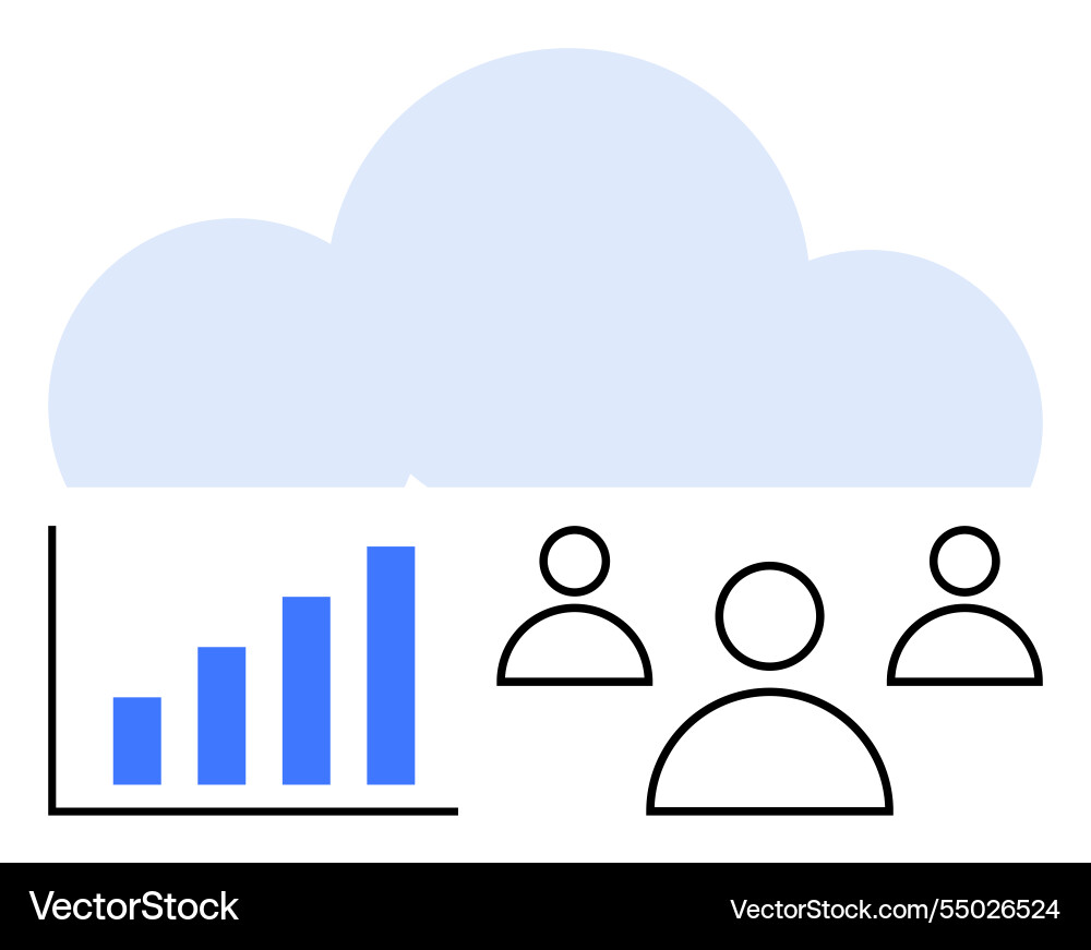 Cloud computing with analytics and user Cloud computing with analytics and user vector image