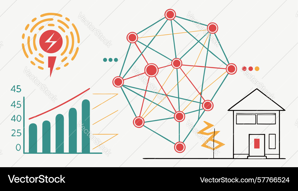 Data driven insights and business growth network Vector Image