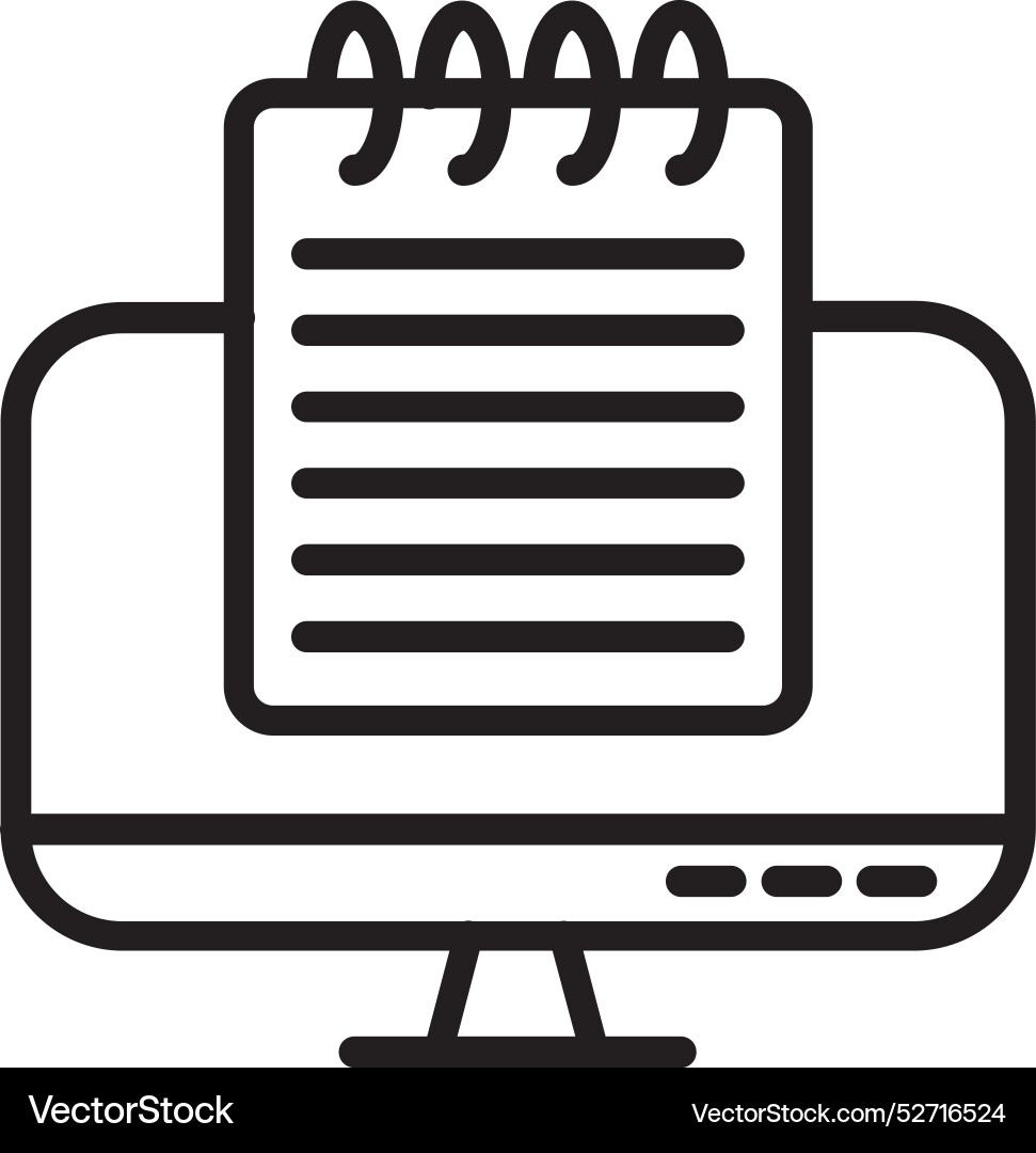 Desktop computer line icon design vector image