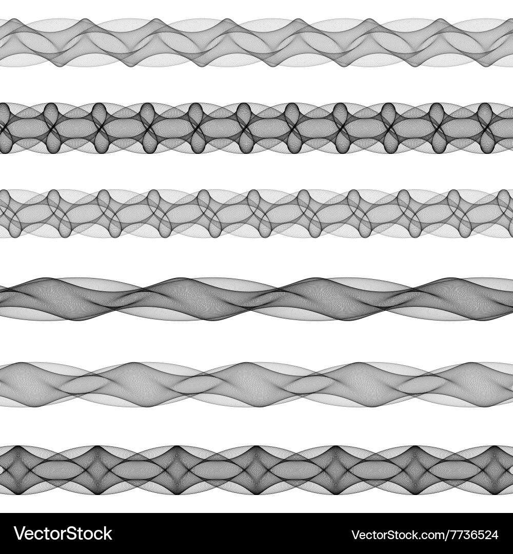 Fractal page text divider line set vector image