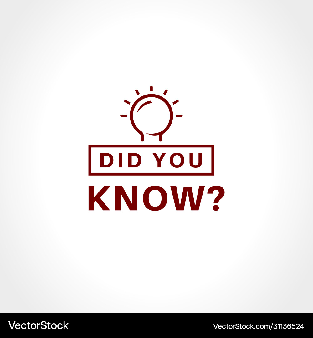 Lightbulb with question did you know icon ask Vector Image
