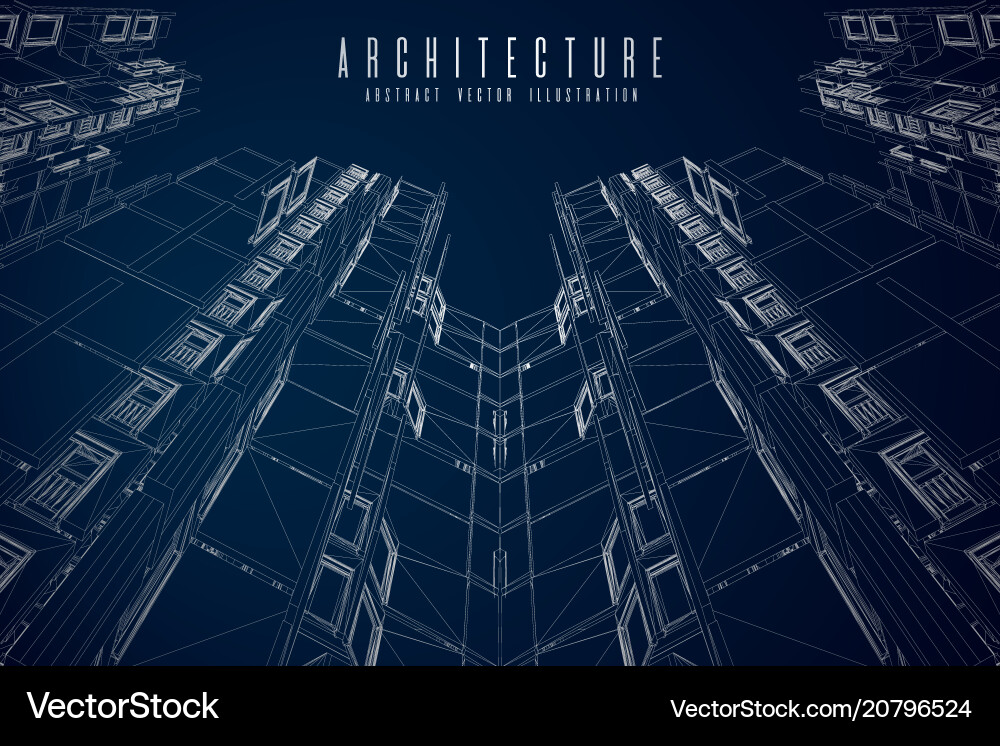 Modern architecture wireframe concept of urban Modern architecture wireframe concept of urban vector image