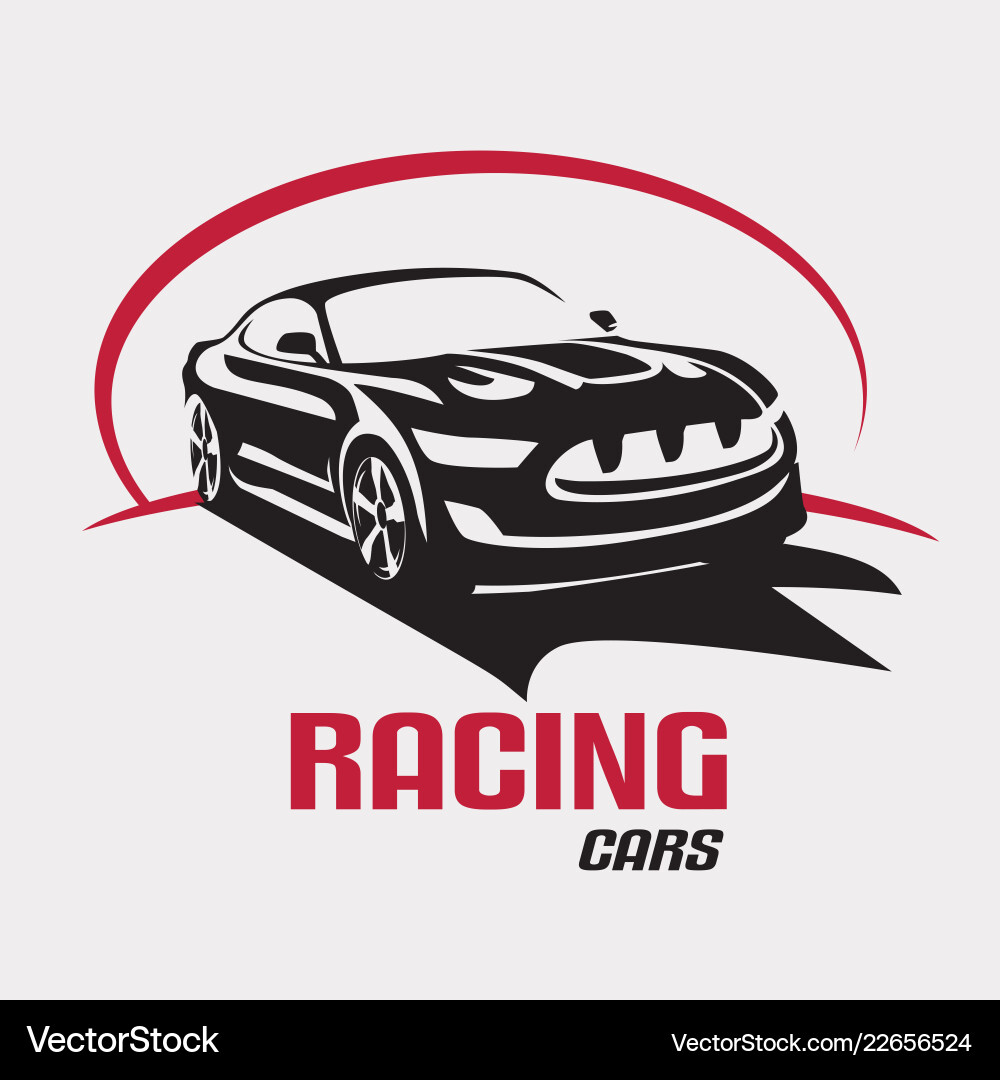 Race Car Silhouette Logo Template Vector Image
