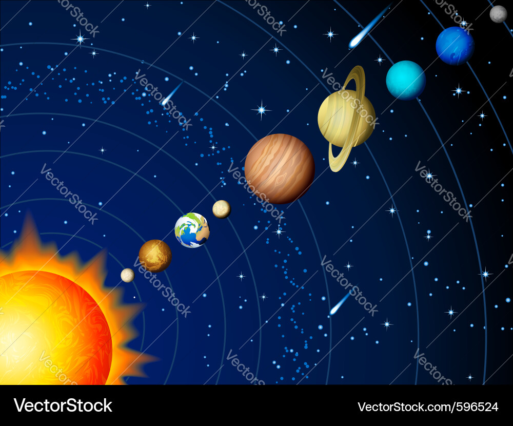 Stunning Solar System Background vector image