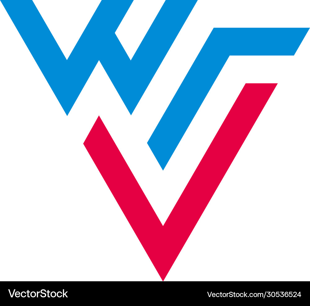 W R V Initial Logo - Triangle Form vector image