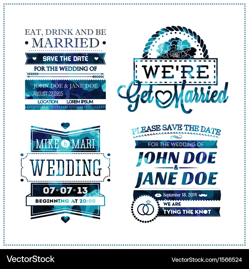Wedding Invitation - Geo Theme Vector Image