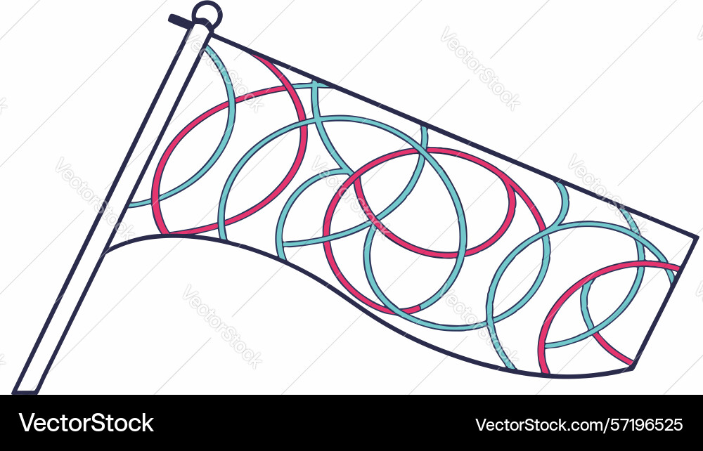 Abstract flag design with intertwined circular vector image