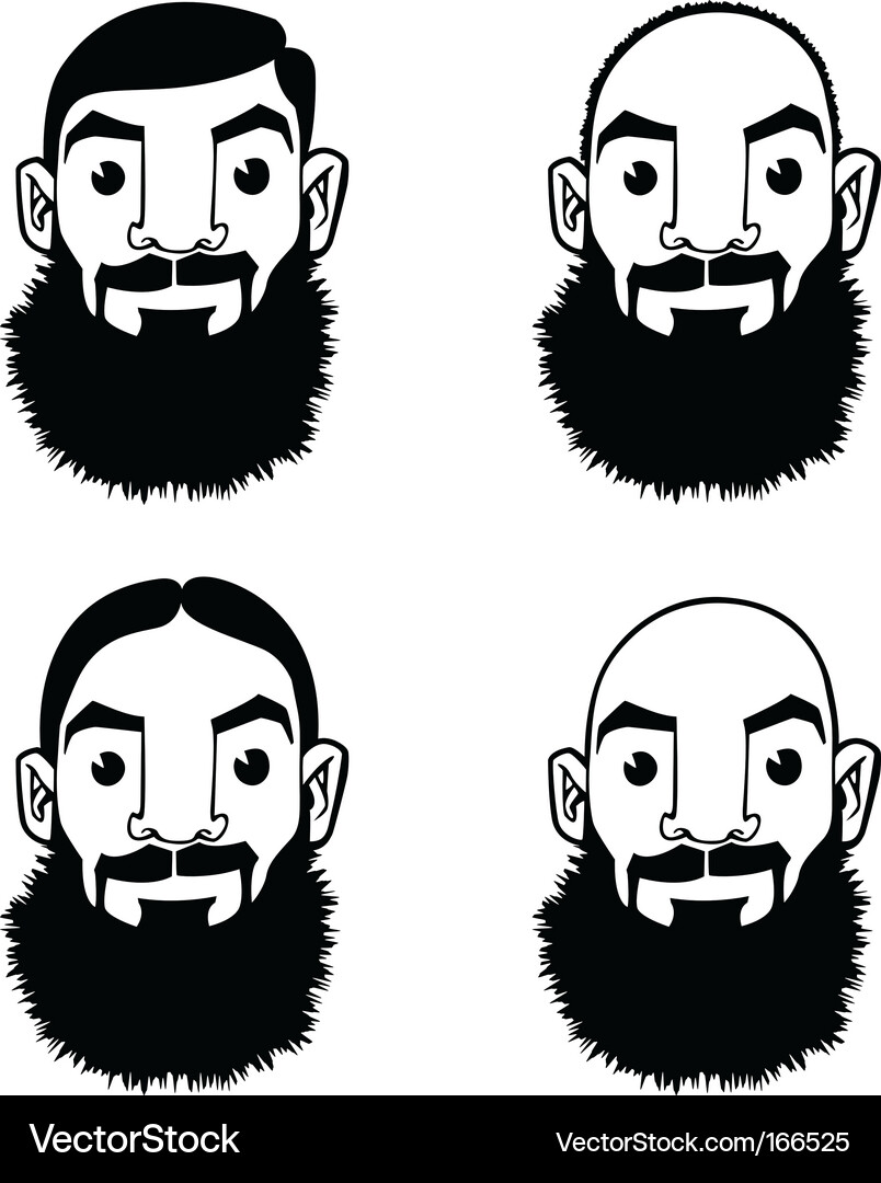 Cartoon Man with Beard Vector Image