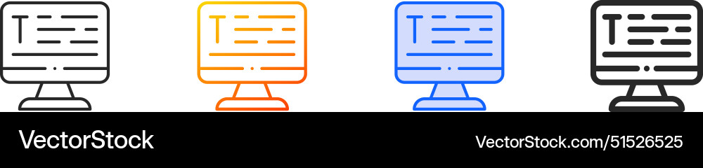 Computer iconthin linear gradient blue stroke Computer iconthin linear gradient blue stroke vector image