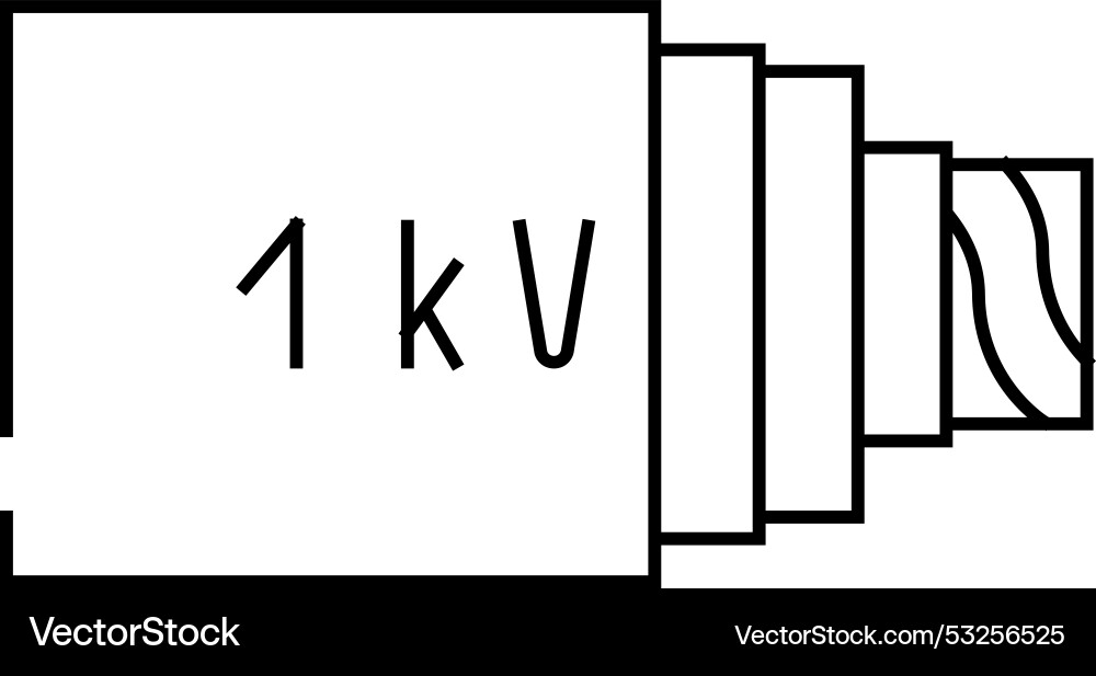 Medium voltage cables line icon Royalty Free Vector Image
