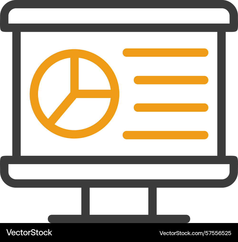 Presentation chart two color icon Vector Image