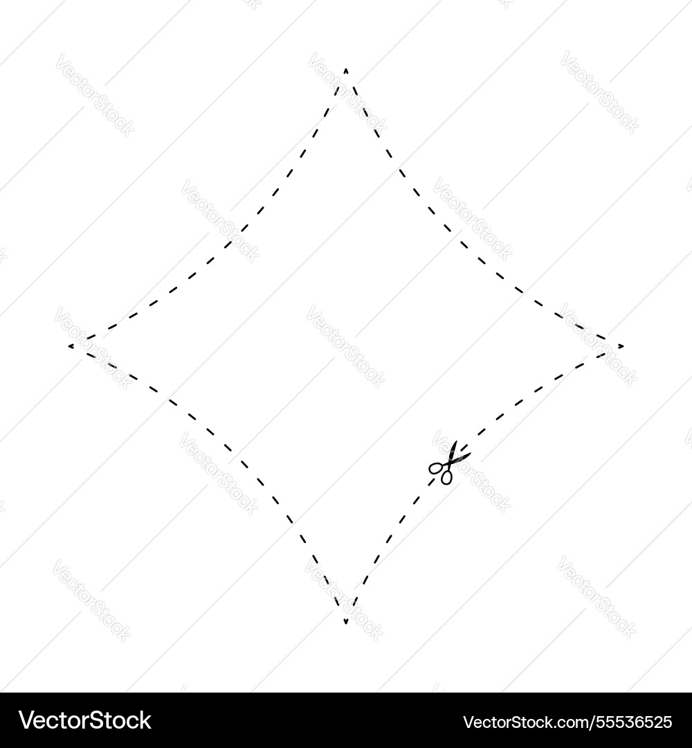 Scissors on dashed line star shape dash Scissors on dashed line star shape dash vector image