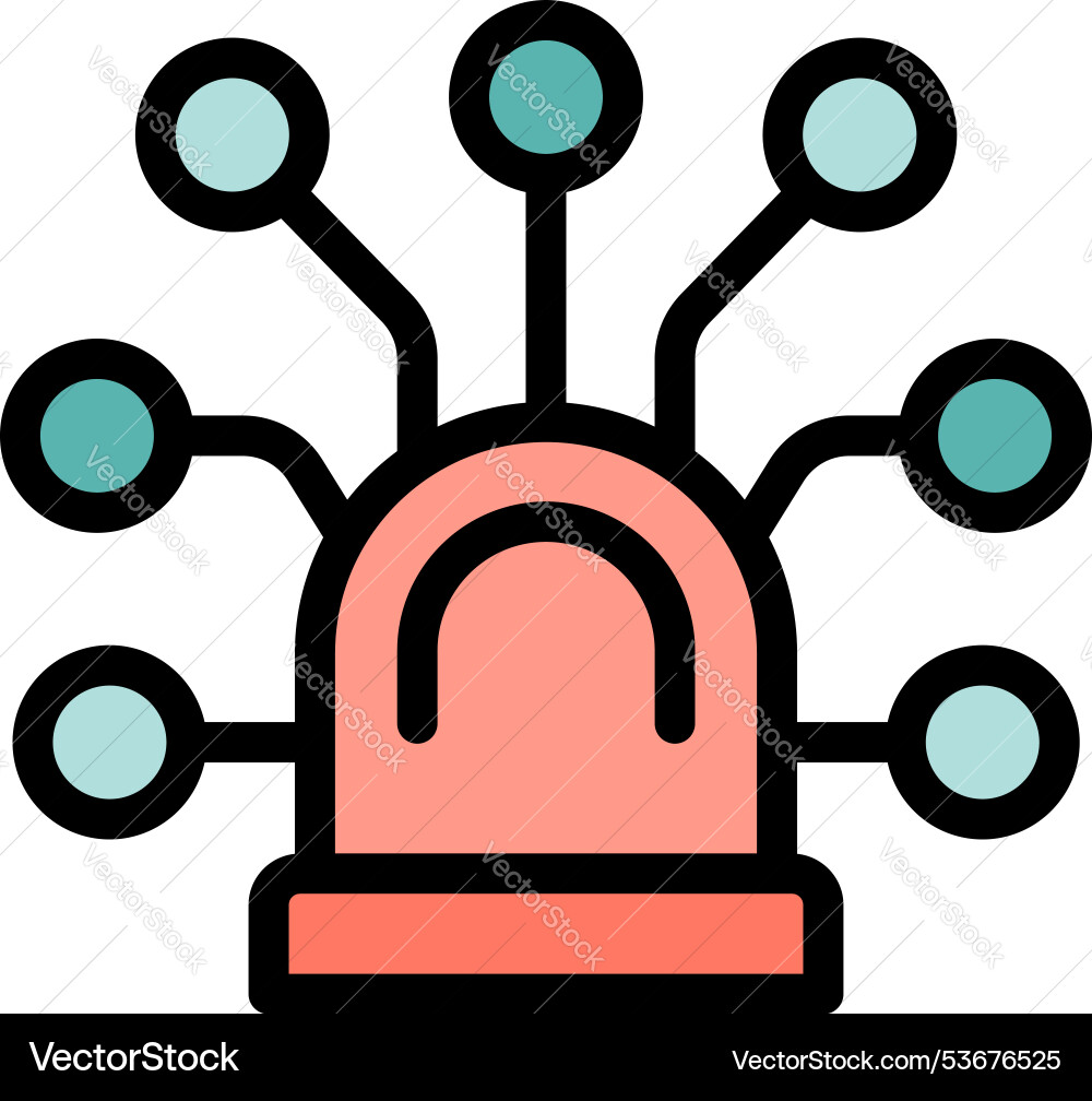 Server icon showing network hub with multiple Vector Image