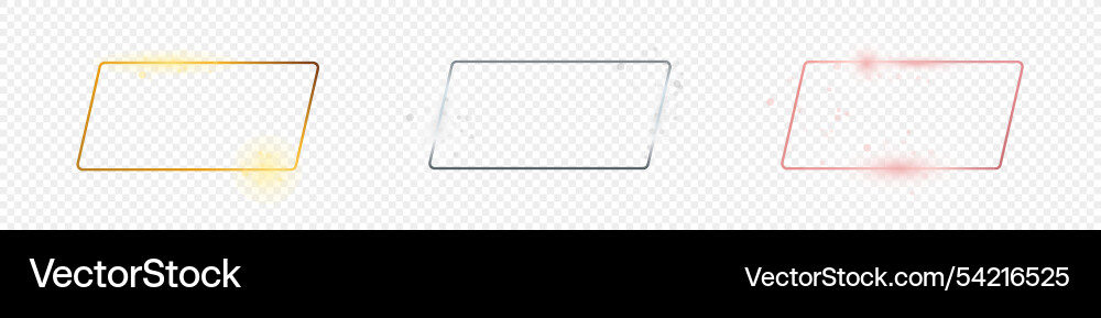 Set of three rounded parallelogram frames Set of three rounded parallelogram frames vector image
