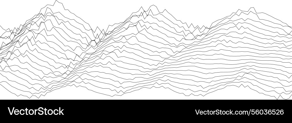 Abstract waveform pattern featuring dynamic lines vector image