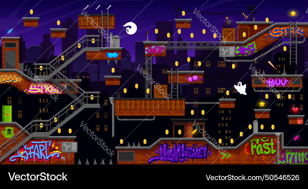 Arcade Game Level Map vector image