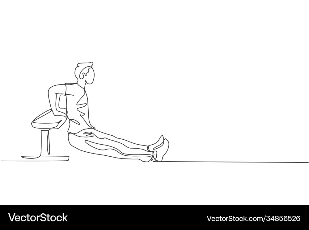 Continuous Line Triceps Dips vector image