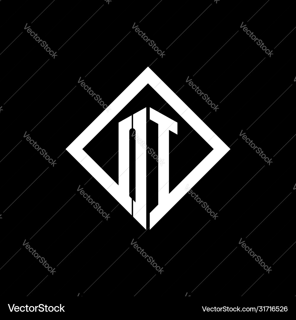 Oi logo monogram with square rotate style design vector image