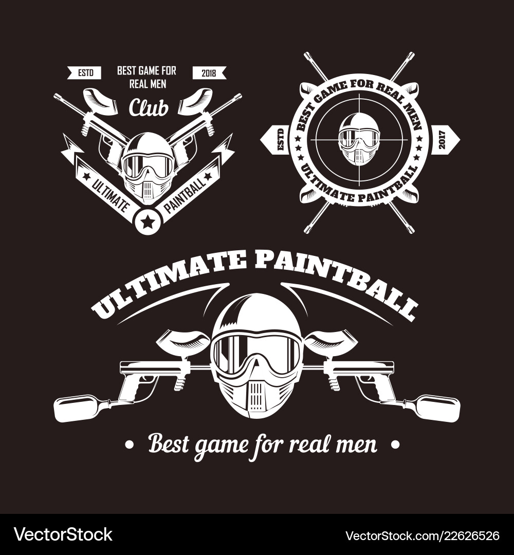 Paintball game sport club logo templates of gamer Paintball game sport club logo templates of gamer vector image