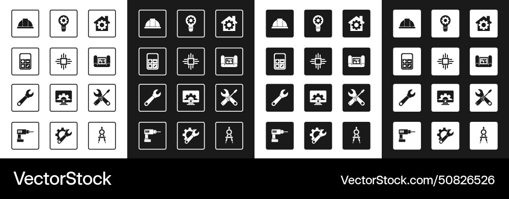 Set house with gear processor microcircuits cpu Set house with gear processor microcircuits cpu vector image