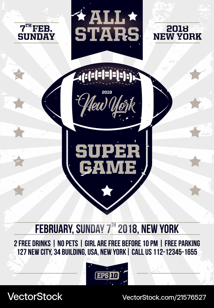 American Football Sports Poster vector image