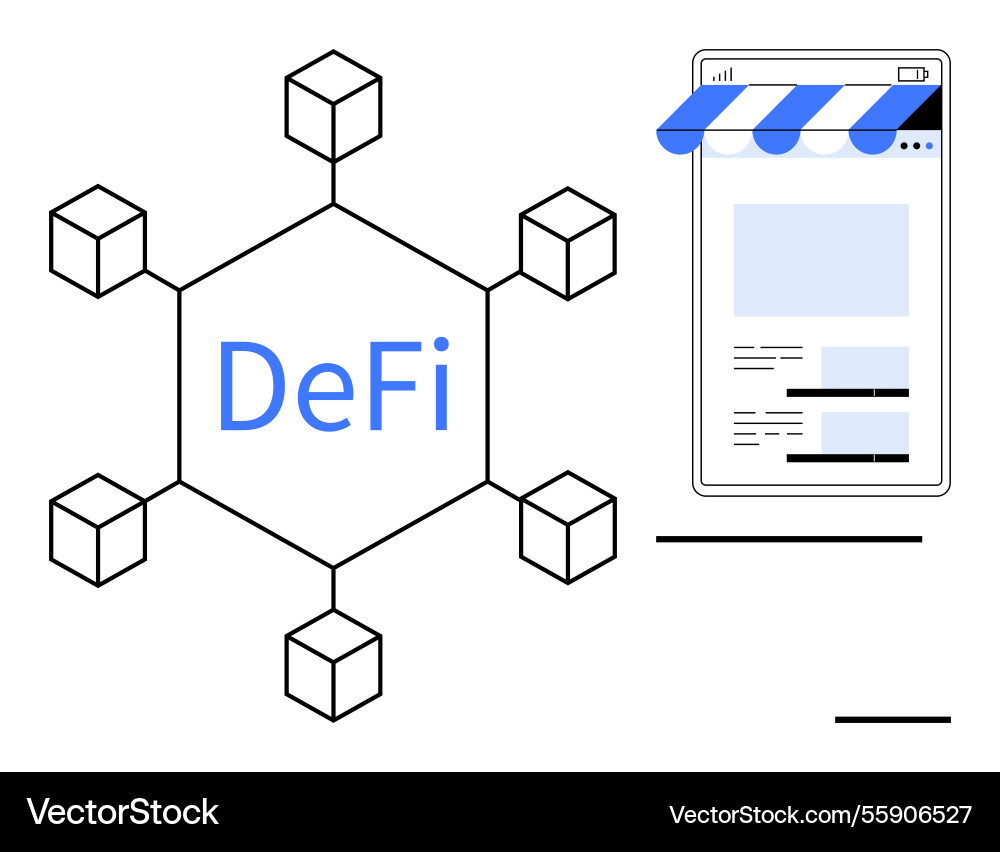 Decentralized finance blockchain structure Decentralized finance blockchain structure vector image